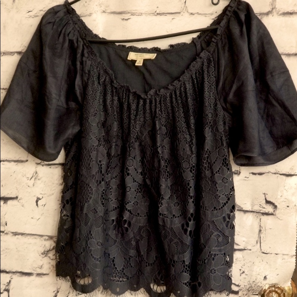 Anthropologie Moulinette Soeurs Black Lace Top, M - Picture 7 of 8